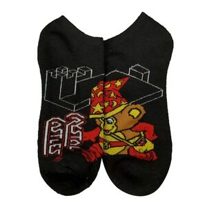 Atari Crystal Castles Socks Knit Jacquard Retro Gaming Adult Black New‎